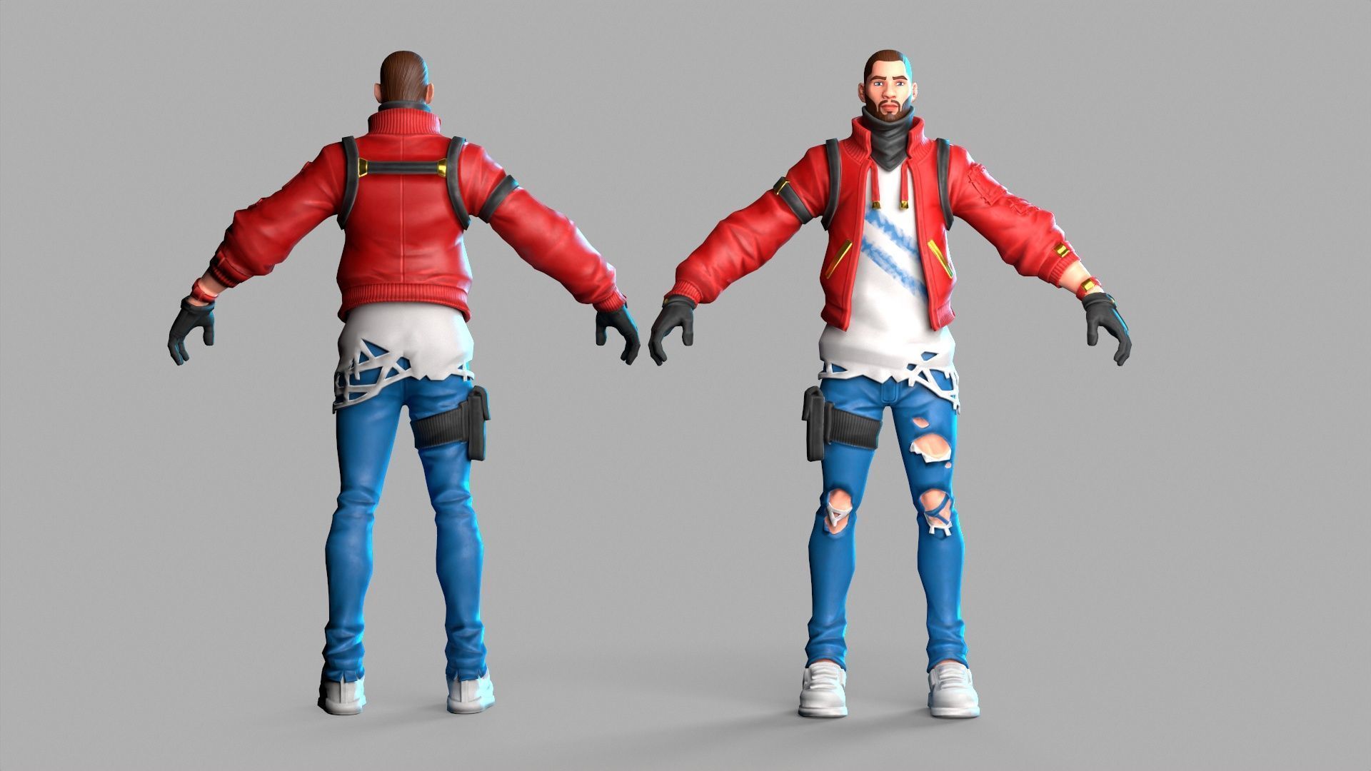 Cartoon Male Character Low-poly 3D model Low-poly 3D model_5