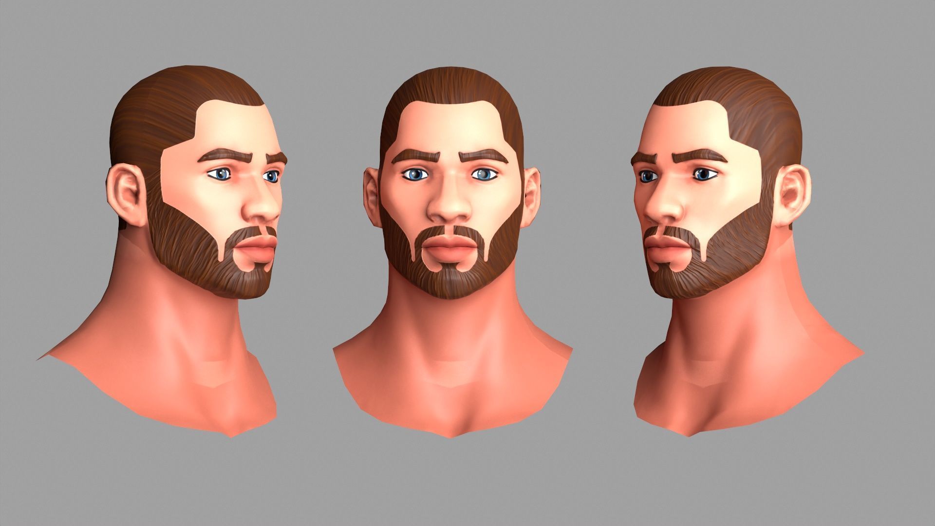 Cartoon Male Character Low-poly 3D model Low-poly 3D model_2