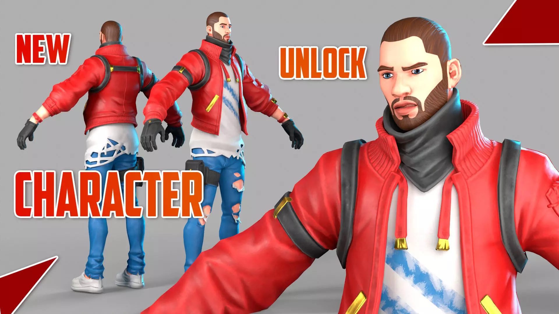 Cartoon Male Character Low-poly 3D model Low-poly 3D model_0