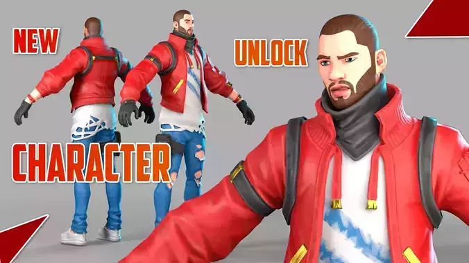 Cartoon Male Character Low-poly 3D model Low-poly 3D model