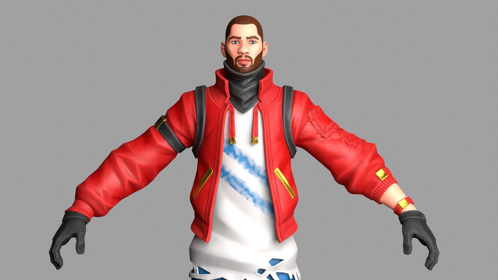 Cartoon Male Character Low-poly 3D model Low-poly 3D model_3