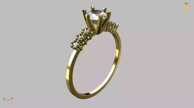 5mm Central Gem Ring