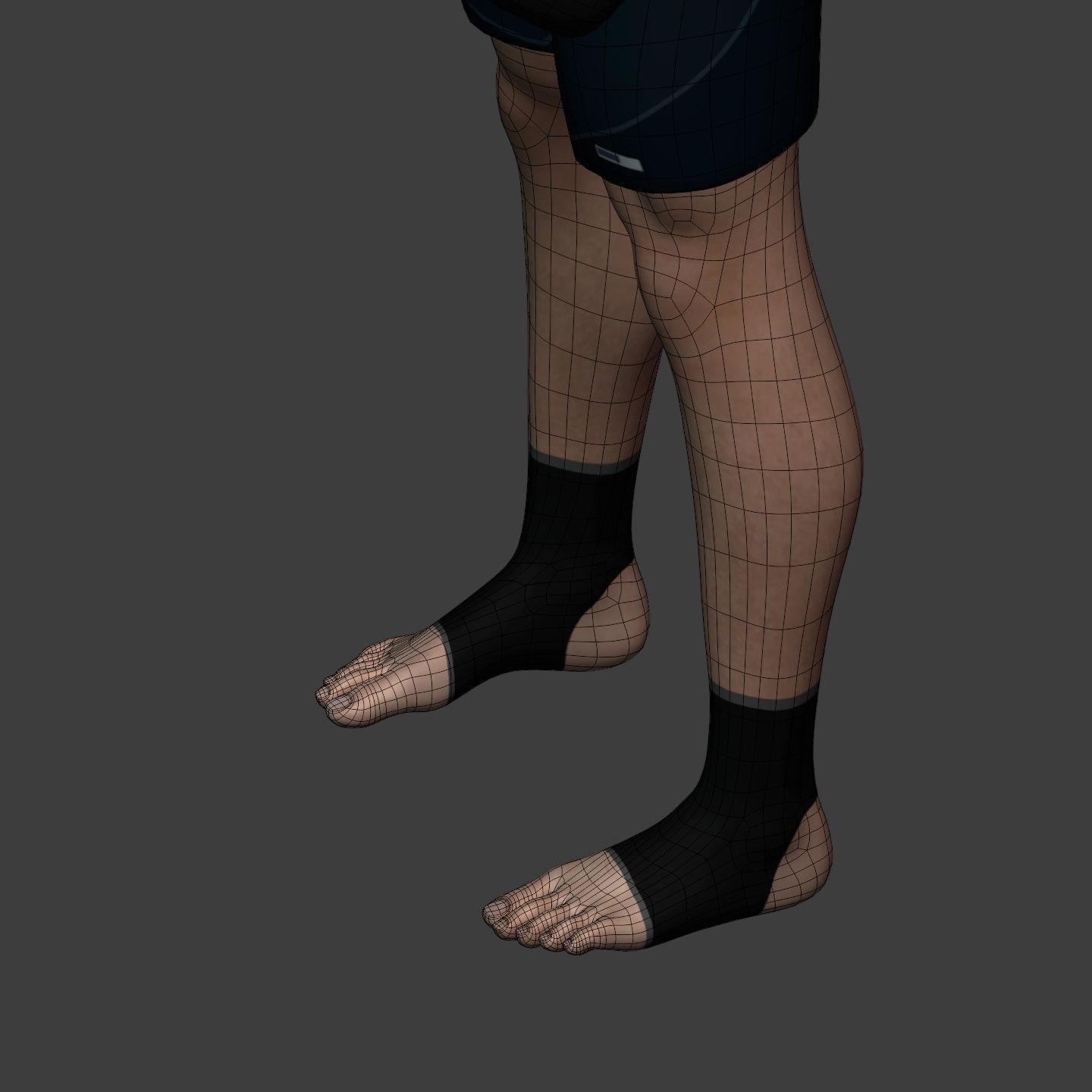 Athlete - Kickboxer Character - Fighter - Wrestler Low-poly 3D model_32