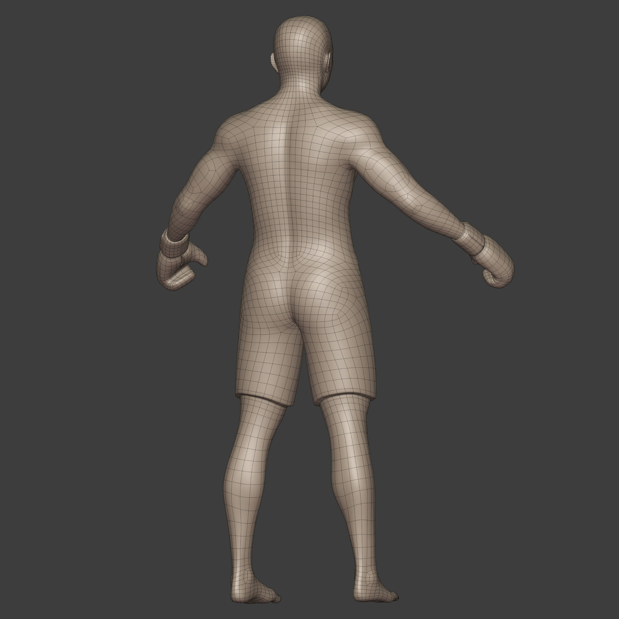 Athlete - Kickboxer Character - Fighter - Wrestler Low-poly 3D model_19