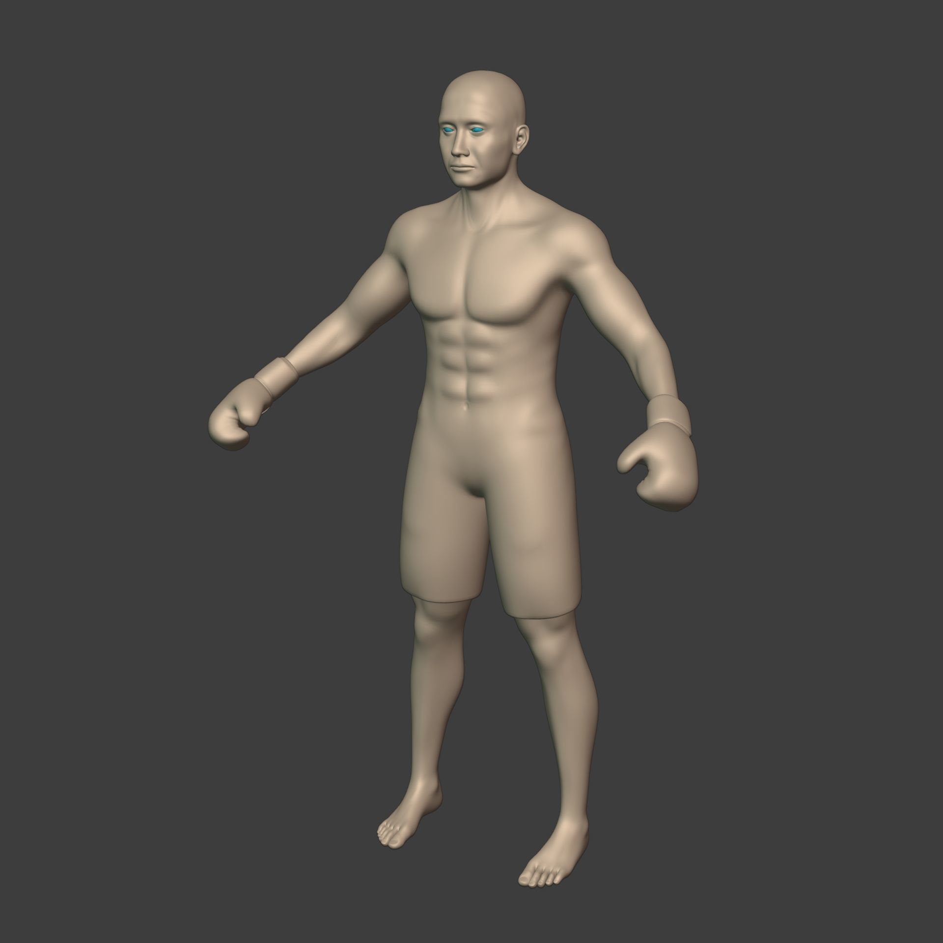 Athlete - Kickboxer Character - Fighter - Wrestler Low-poly 3D model_9