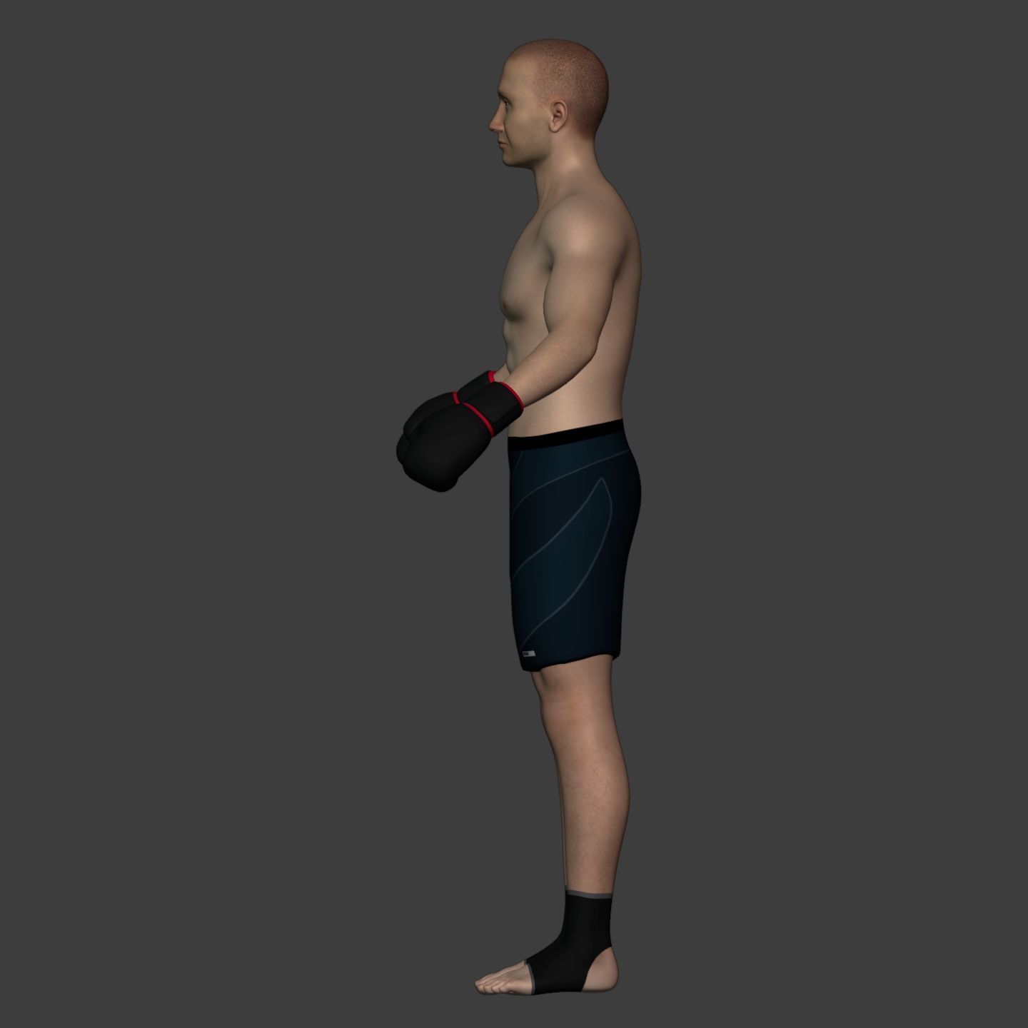 Athlete - Kickboxer Character - Fighter - Wrestler Low-poly 3D model_14