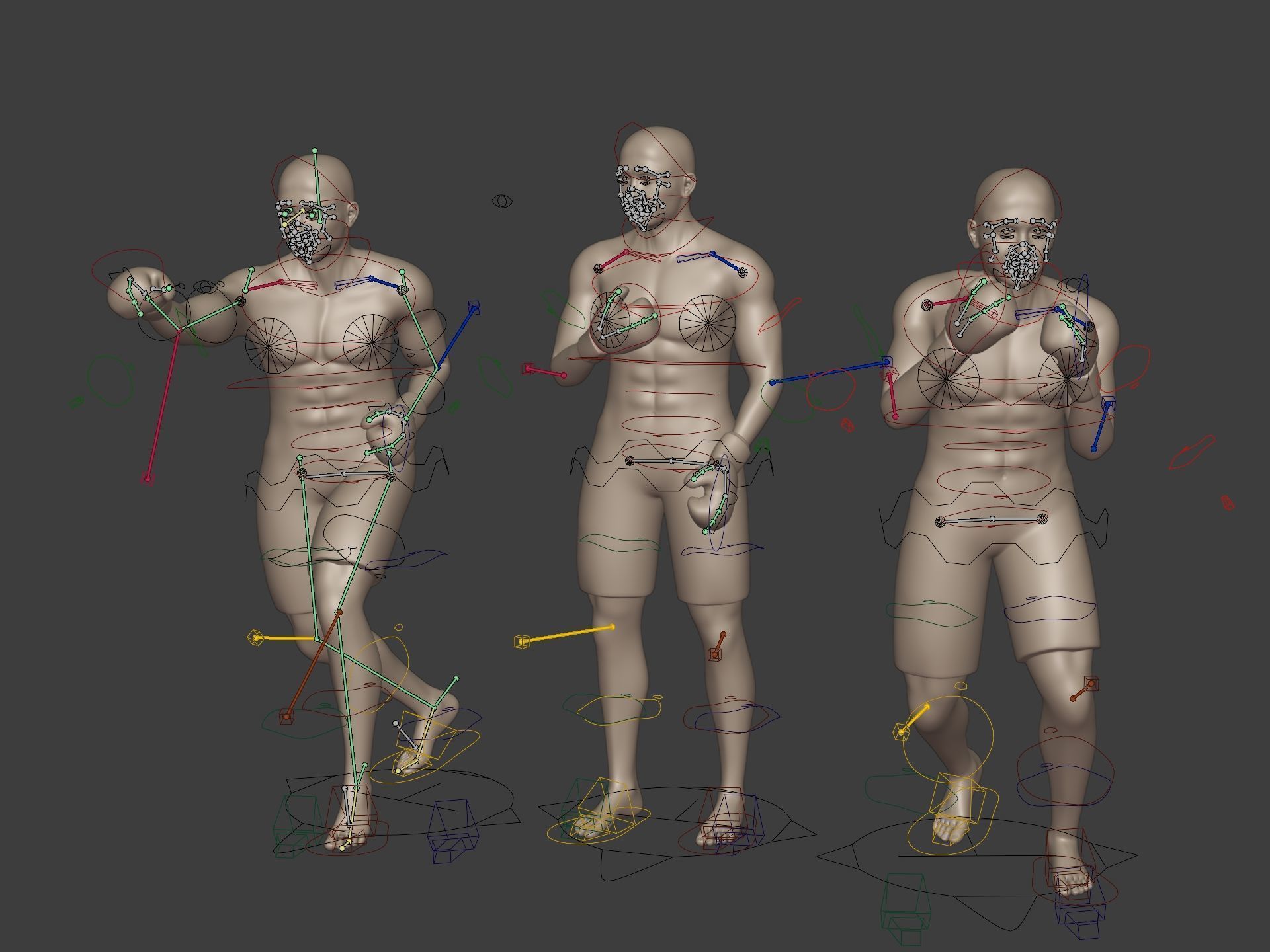 Athlete - Kickboxer Character - Fighter - Wrestler Low-poly 3D model_1