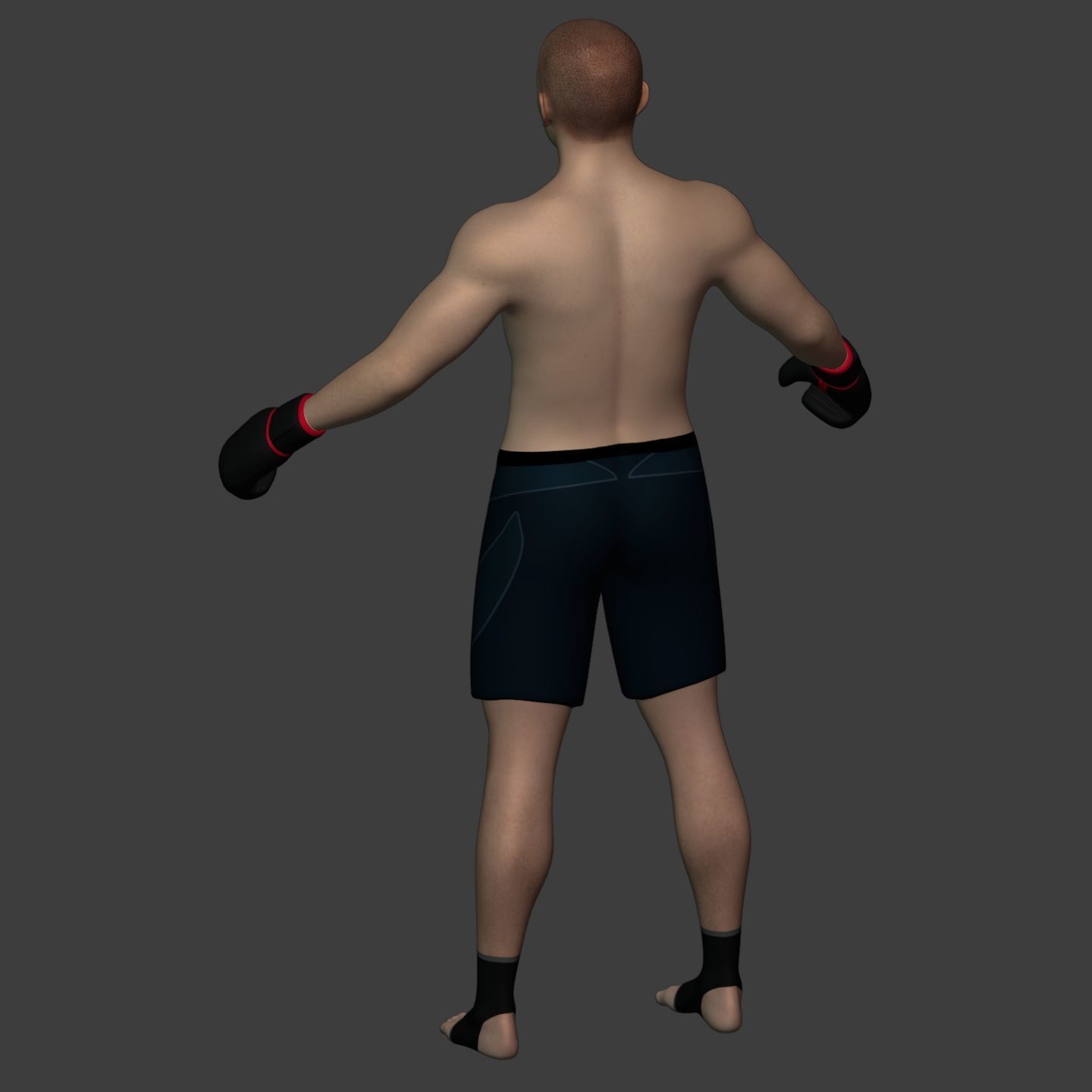 Athlete - Kickboxer Character - Fighter - Wrestler Low-poly 3D model_16