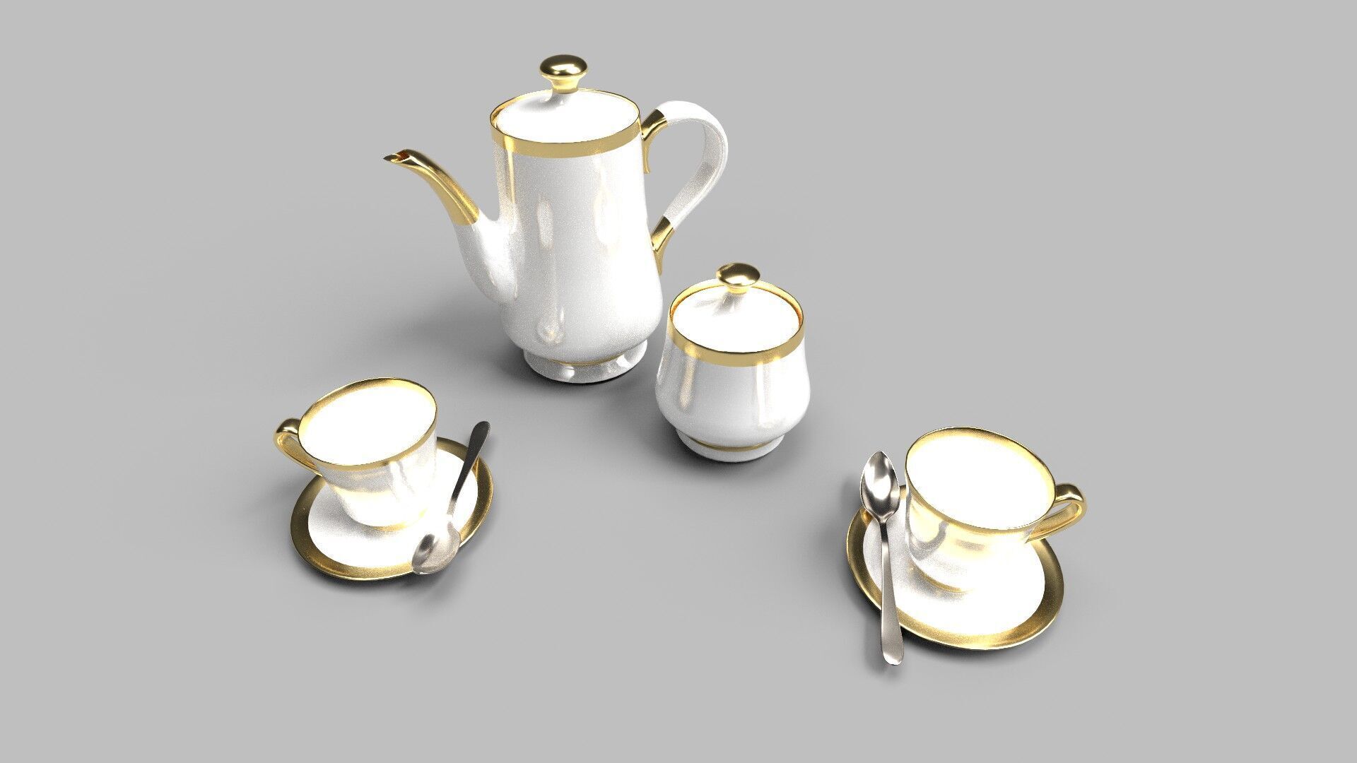 Tea set CG2 3D model_1
