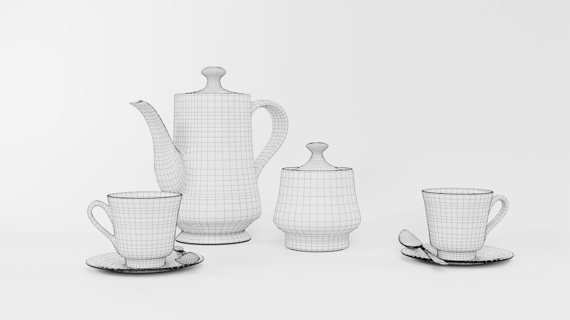 Tea set CG2 3D model_5