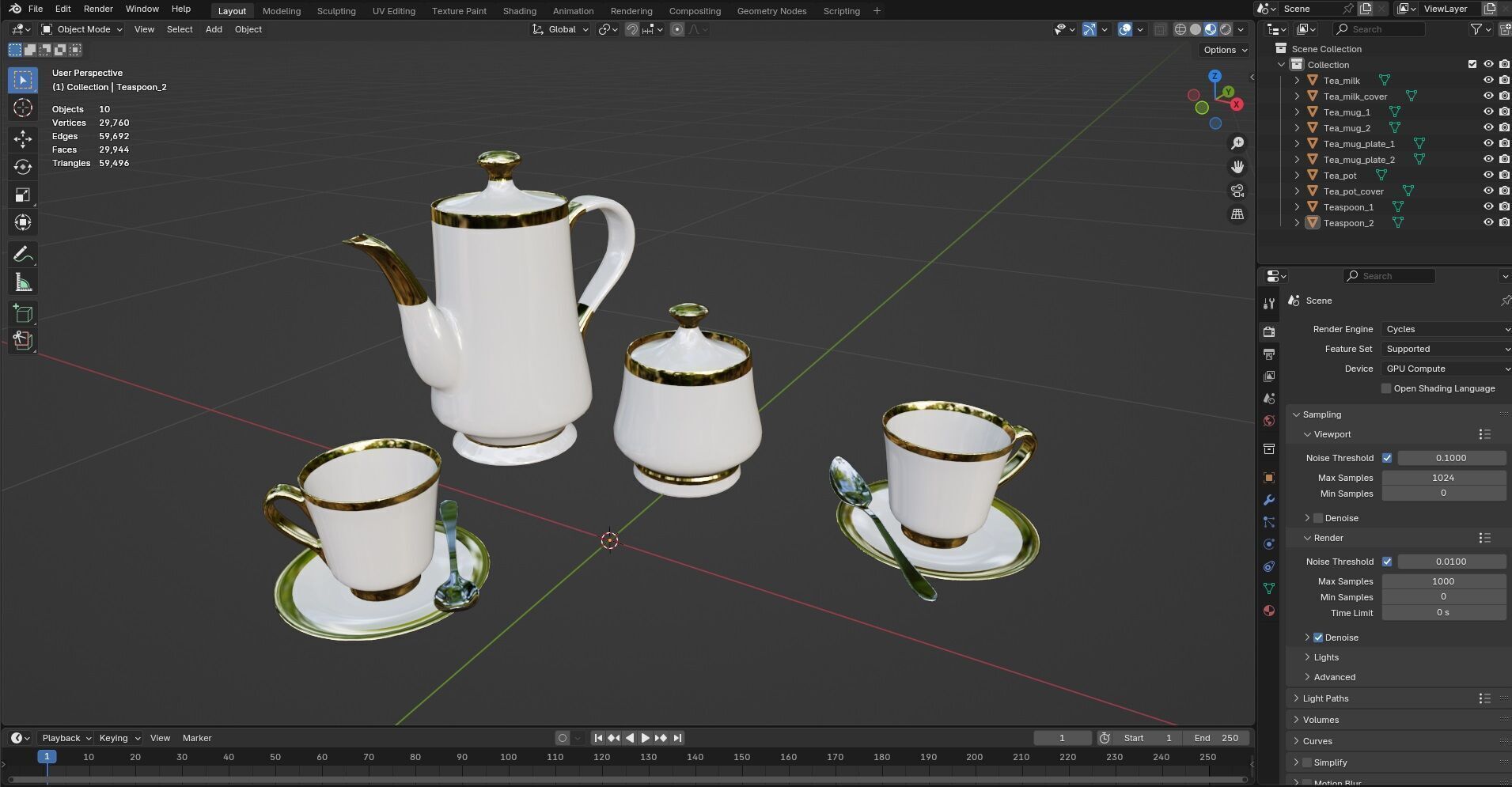 Tea set CG2 3D model_8