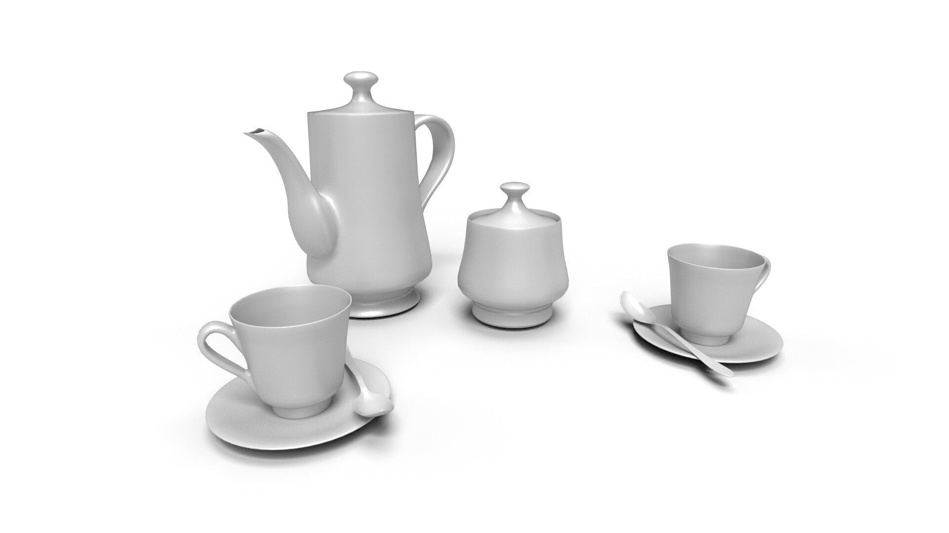 Tea set CG2 3D model_3
