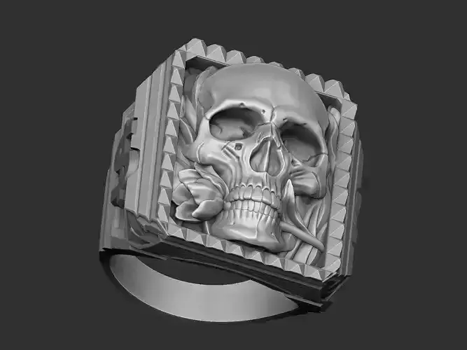 Skull monster Tulip ring design dracula ghost myth kill skeleton