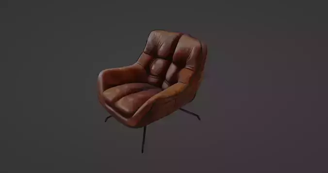 Vintage Tufted Leather Armchair  