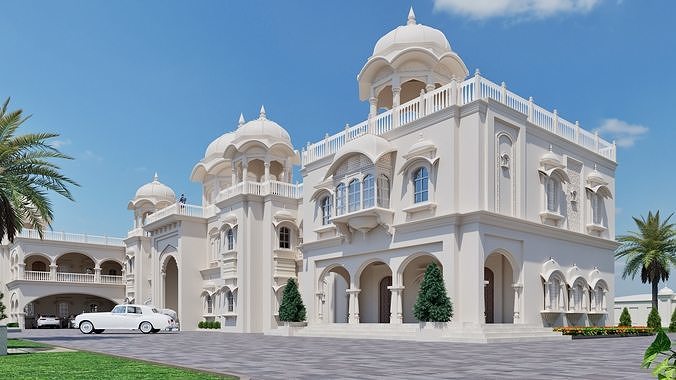 Rajasthani heritage Haweli 3D model 3