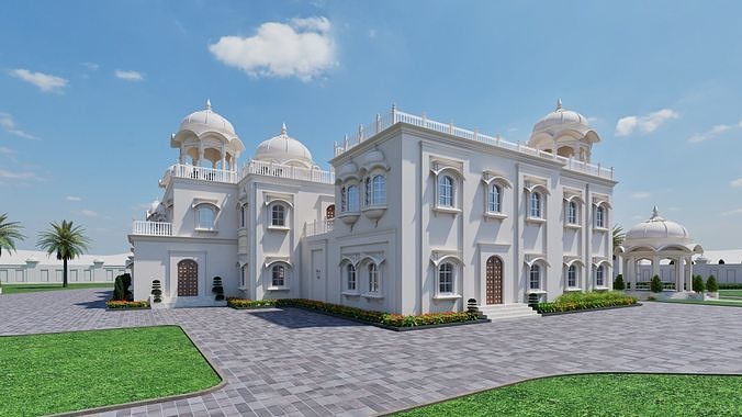 Rajasthani heritage Haweli 3D model 4