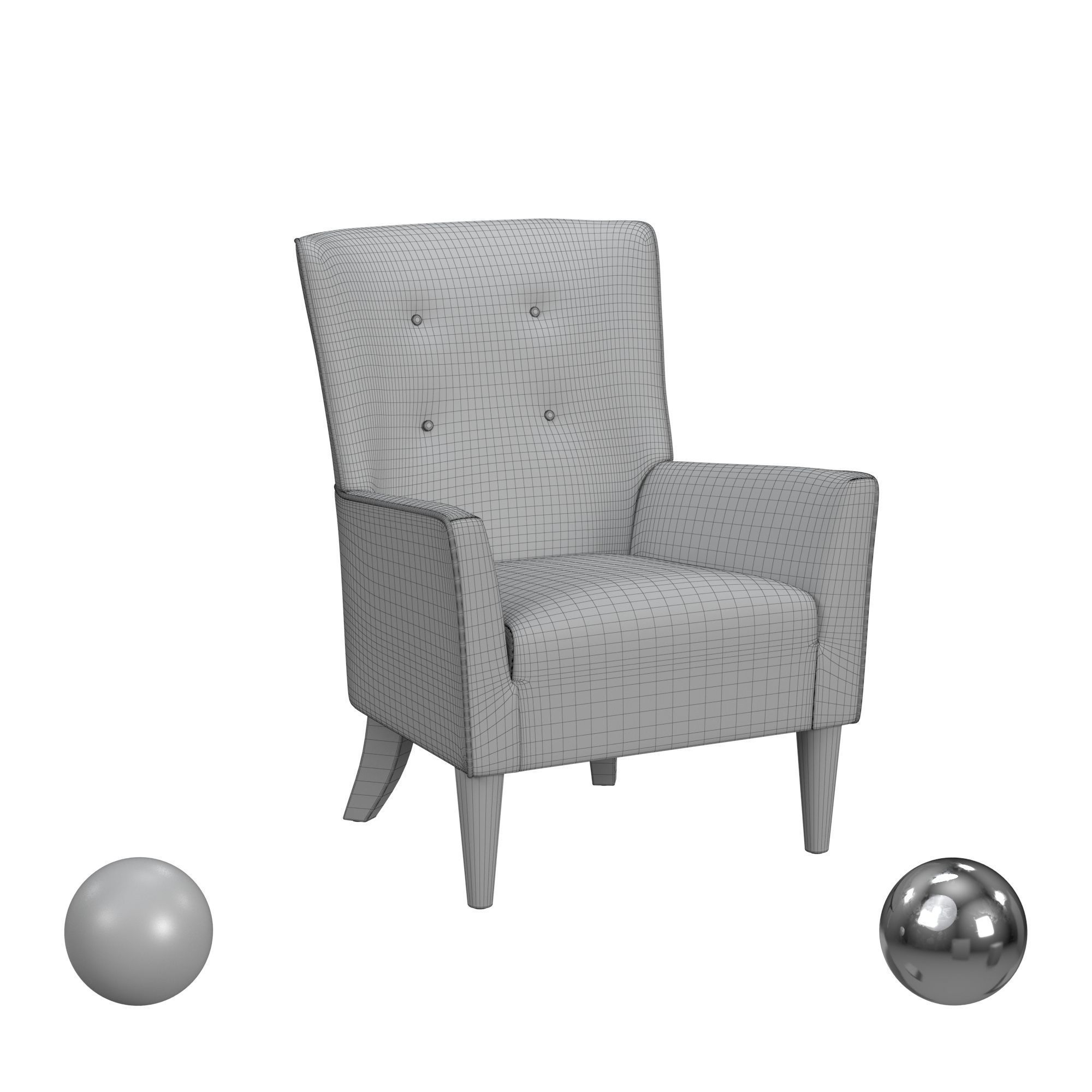Carson Carrington Kourin Shelter High Back Wingback Chair 3D model_3