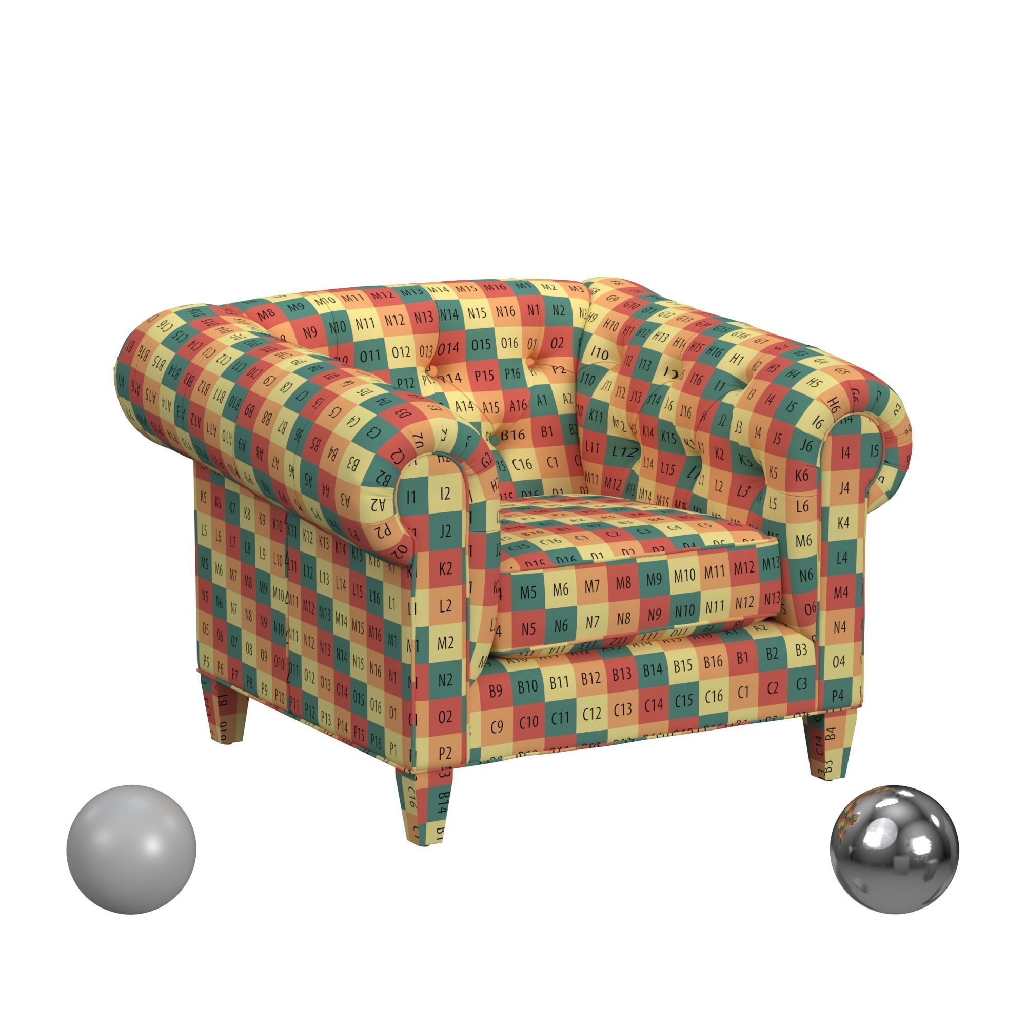 Chair - Author Granite By Hughes Furniture 3D model_2