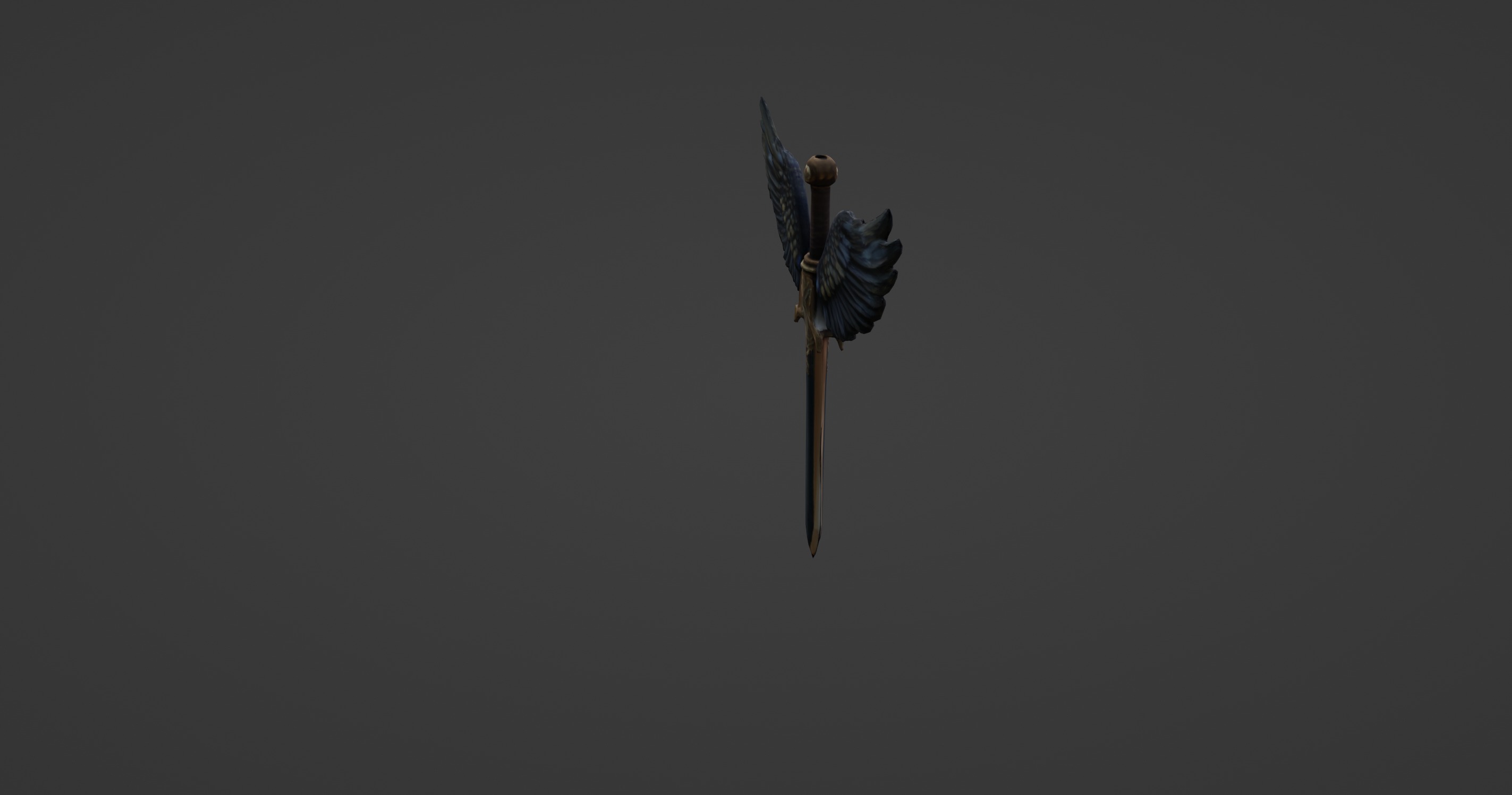 Angel Winged Sword Fantasy Weapon 3D model_4