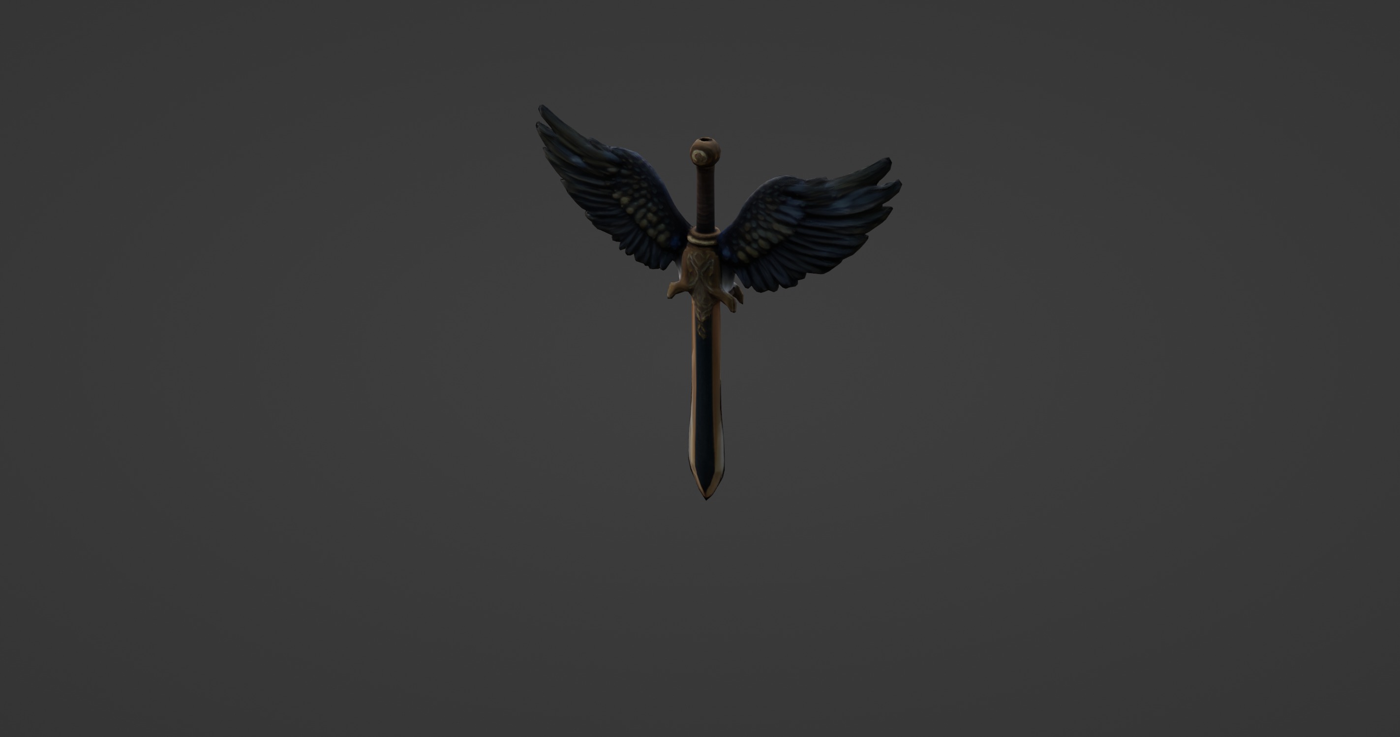 Angel Winged Sword Fantasy Weapon 3D model_5