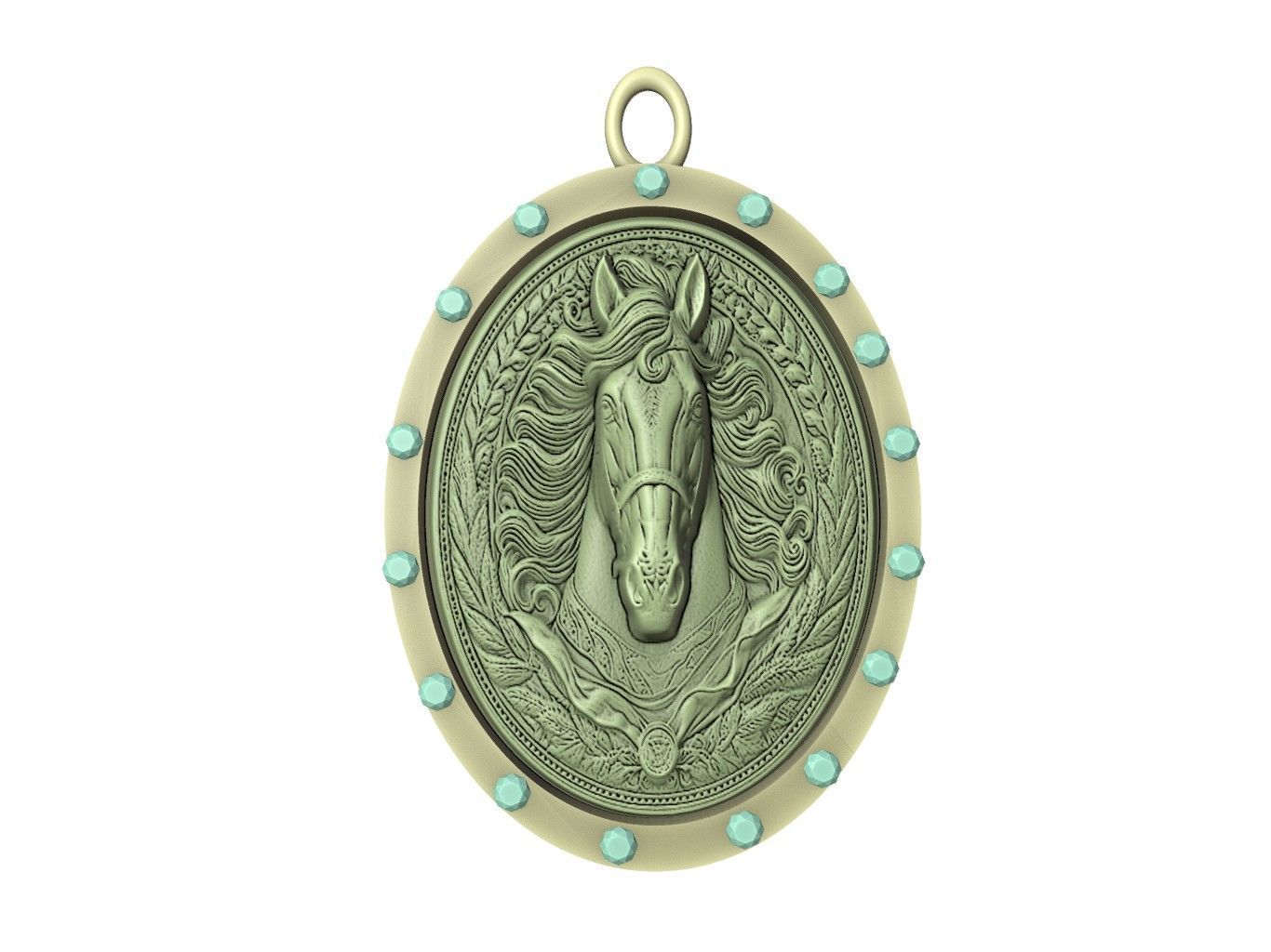 Horse Animal Pendant 3D print model_2