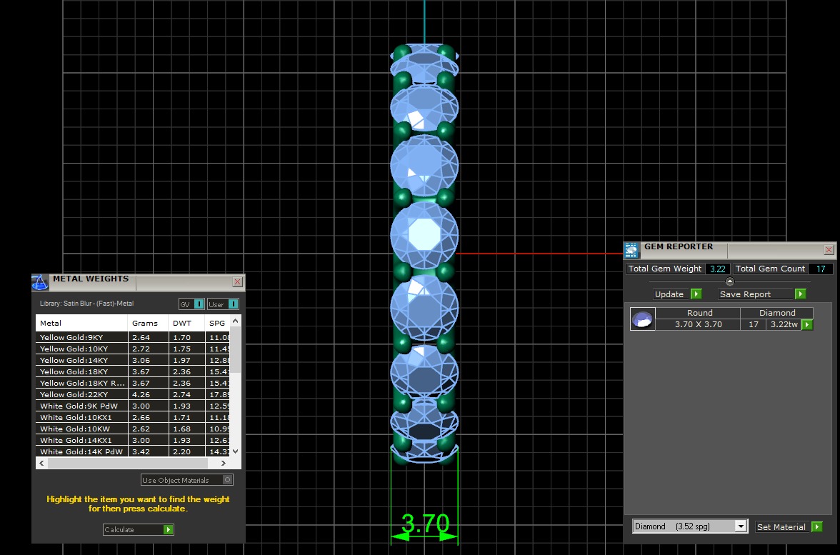 U Shaped Eternity Ring 3 point 7 mm stone size swiss 9 and EU49 3D print model_6