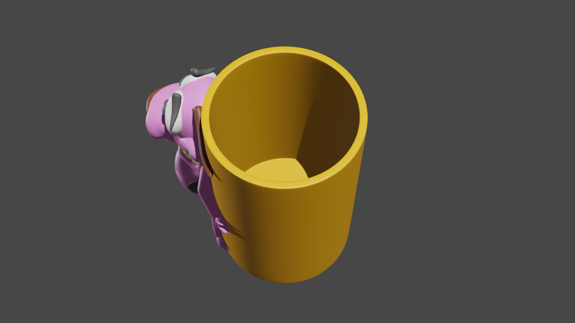 Courage the cowardly dog pen holder container 3D print model_3