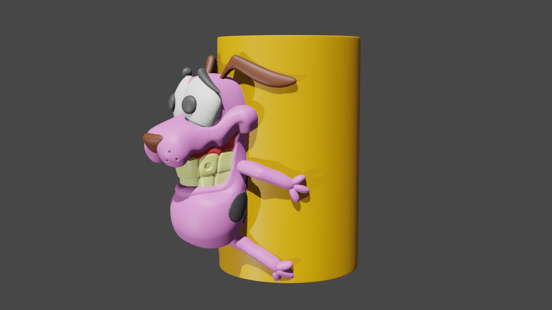Courage the cowardly dog pen holder container 3D print model_1