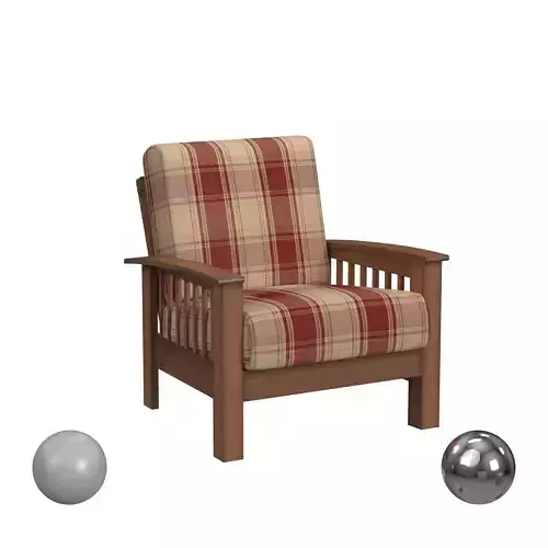 Handy Living Omaha Red Plaid Mission Style Arm Chair 