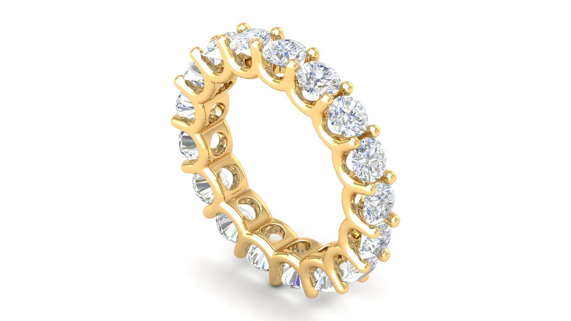 U Shaped Eternity Ring 3 point 7 mm stone size swiss 11 and EU51 3D print model_10