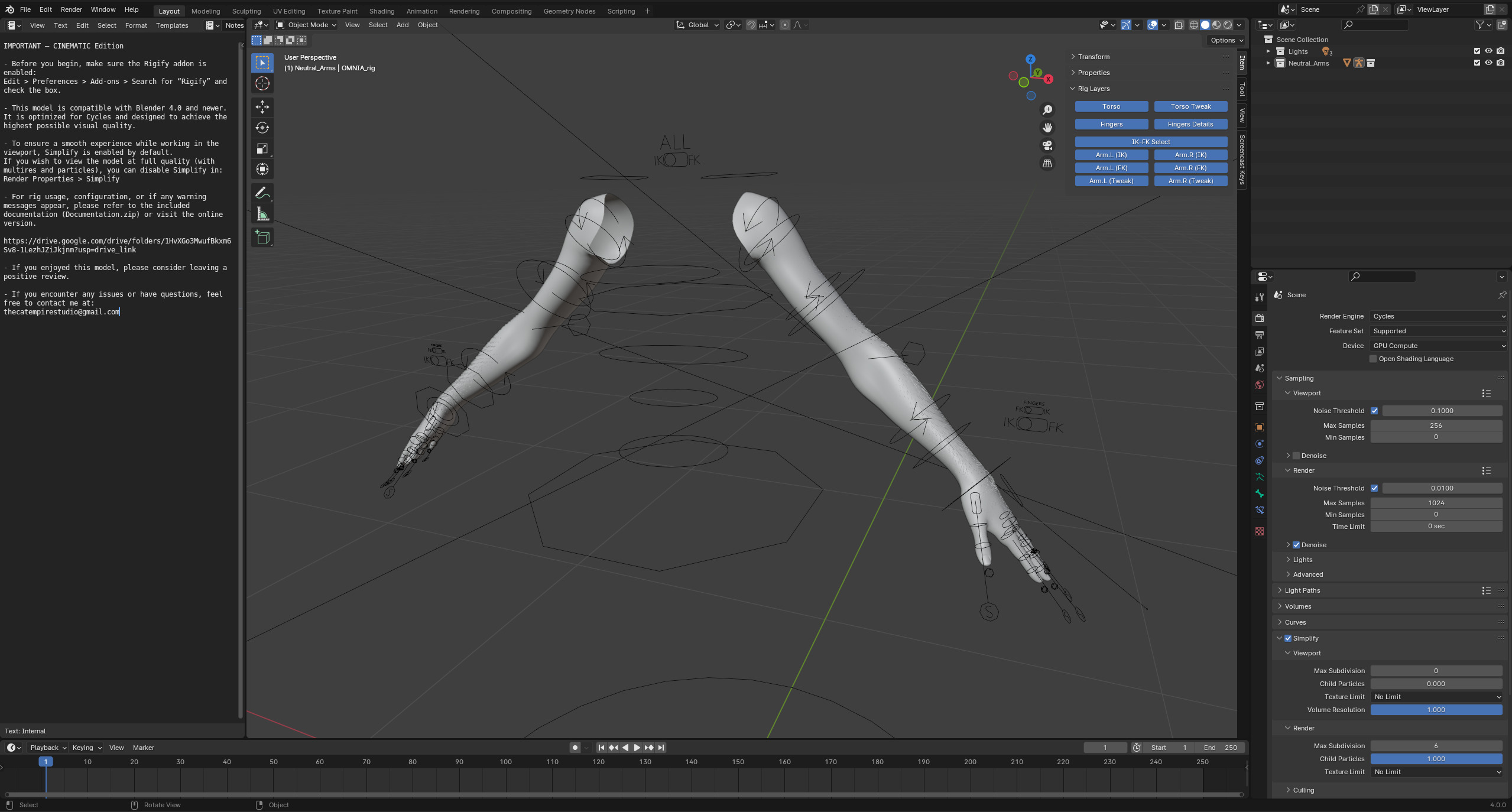 Realistic Neutral Arms - Cinematic Edition 3D model_14