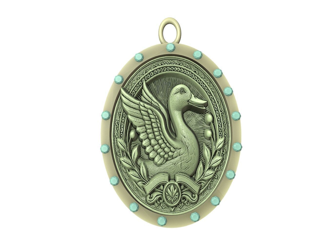 Duck Animal Pendant 3D print model_2