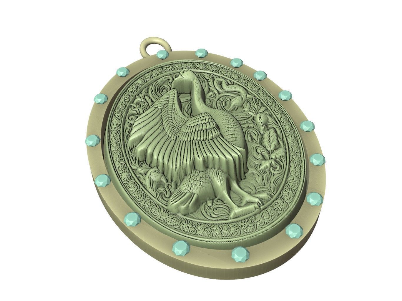 Goose Animal Pendant 3D print model_3
