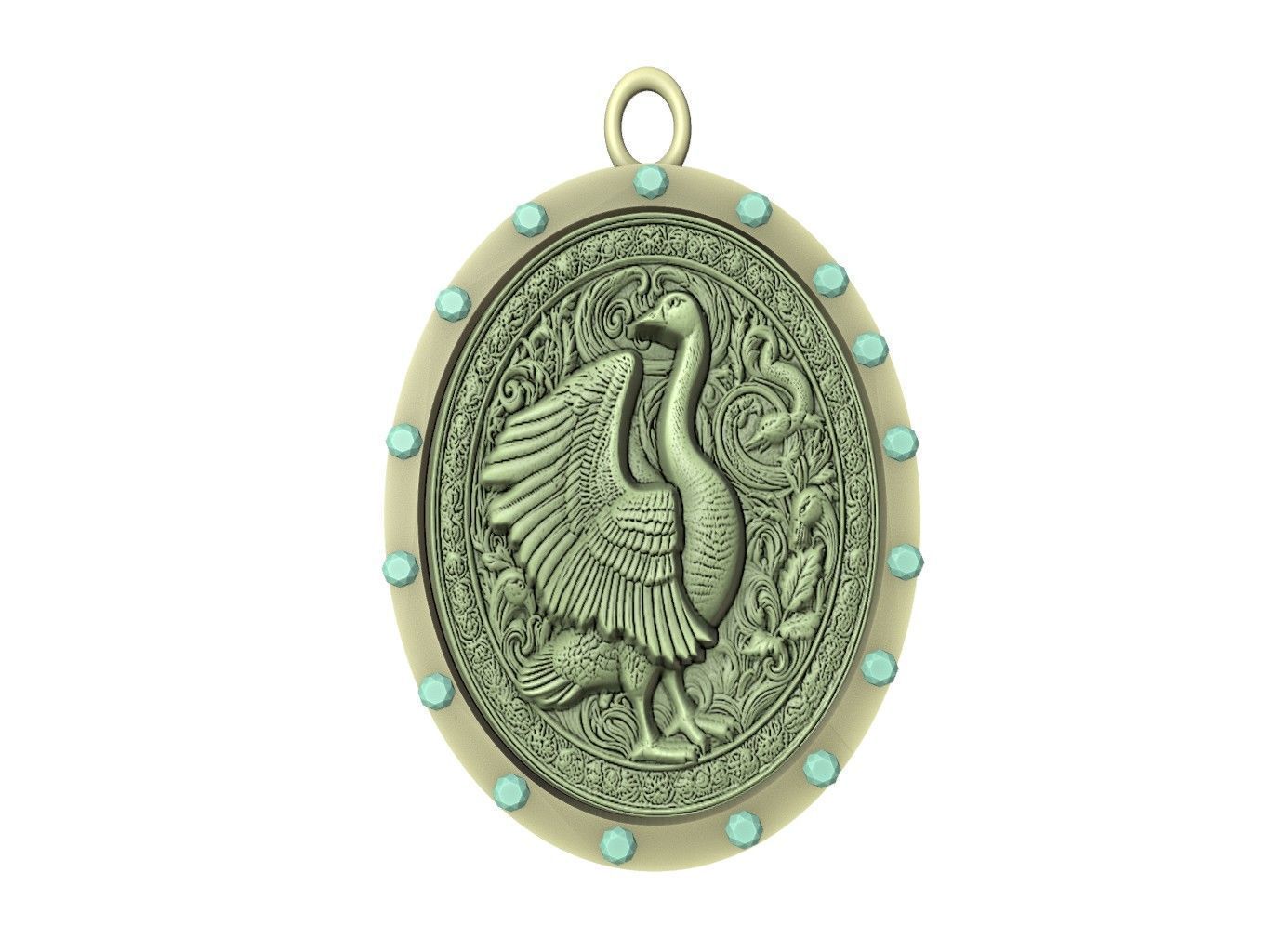 Goose Animal Pendant 3D print model_2