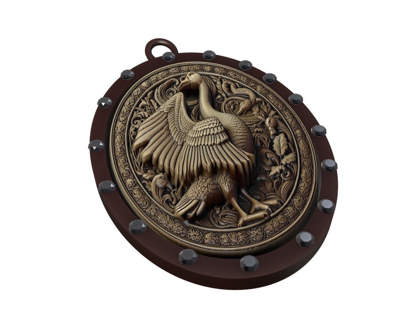 Goose Animal Pendant 3D print model_1