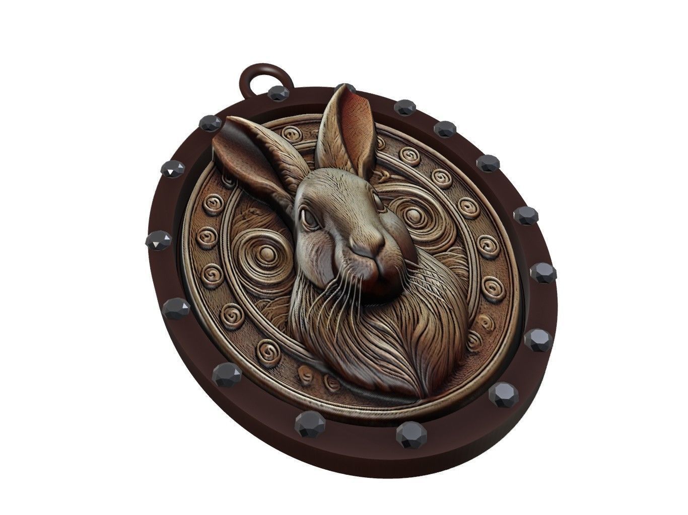 Rabbit Animal Pendant 3D print model_1