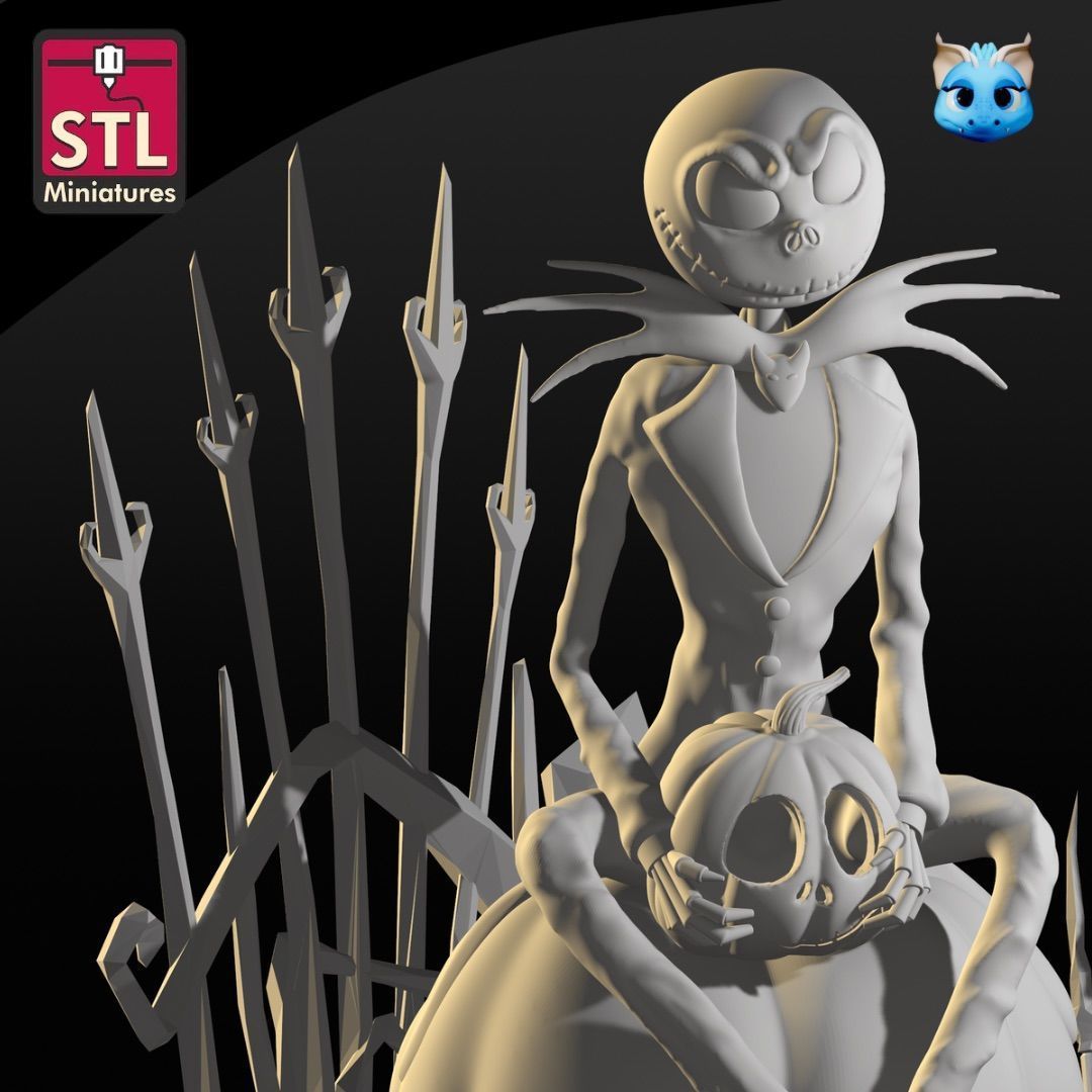 Jack Skellington on a Giant Pumpkin - STL File for Download 3D print model_5