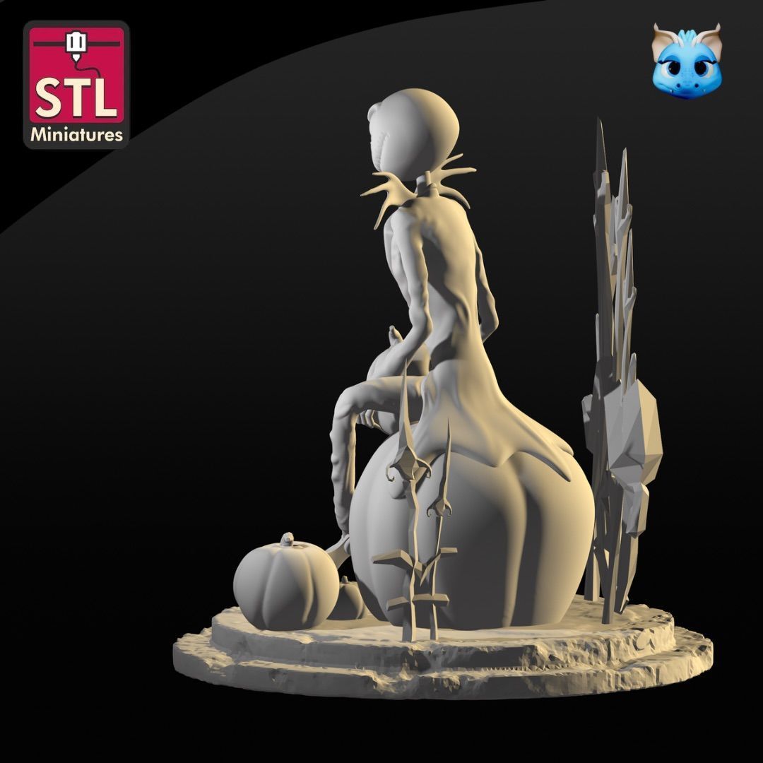 Jack Skellington on a Giant Pumpkin - STL File for Download 3D print model_6
