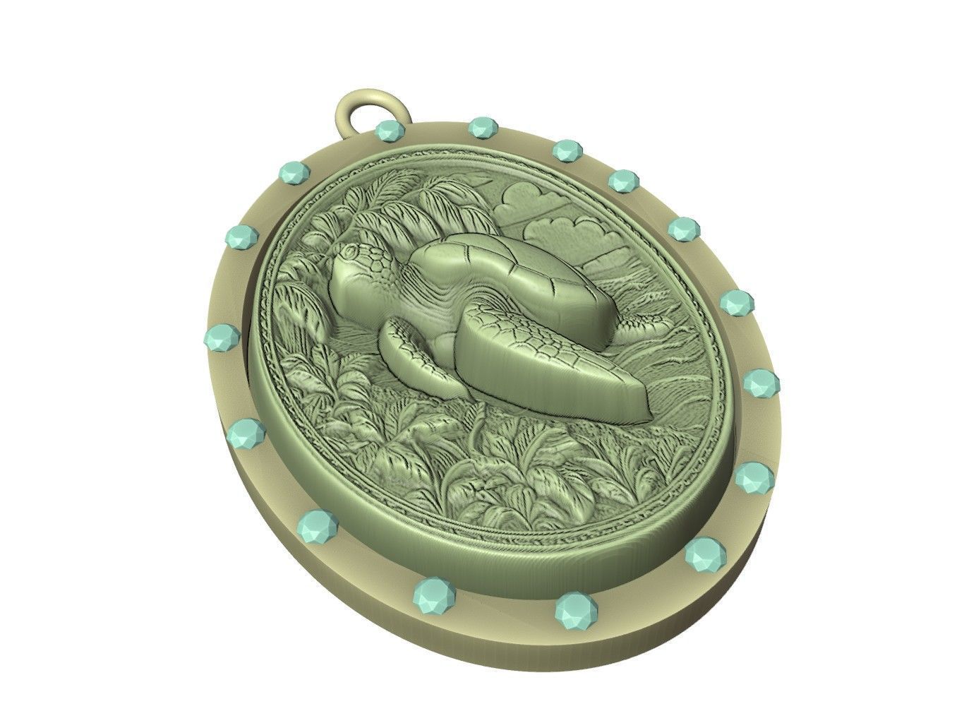 Turtle Animal Pendant 3D print model_3