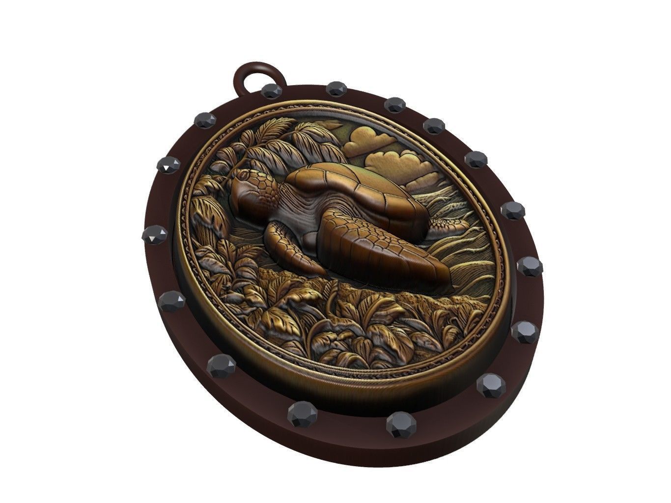 Turtle Animal Pendant 3D print model_1