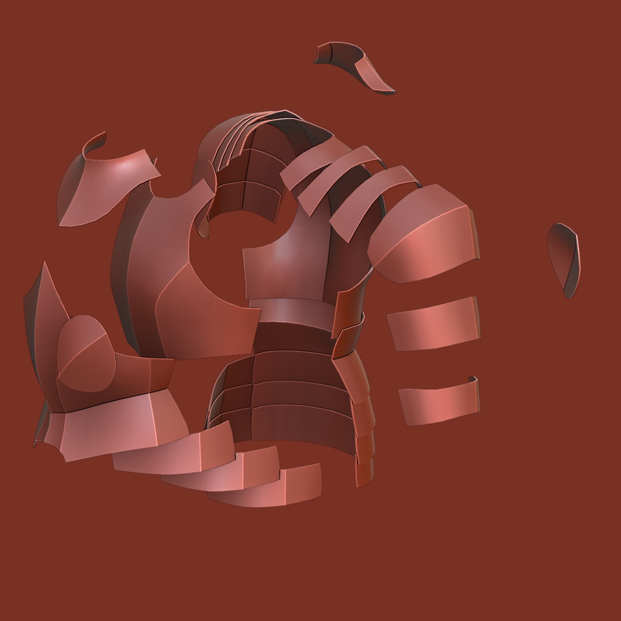 gothic inspired medieval fantasy armor Free low-poly 3D model_1