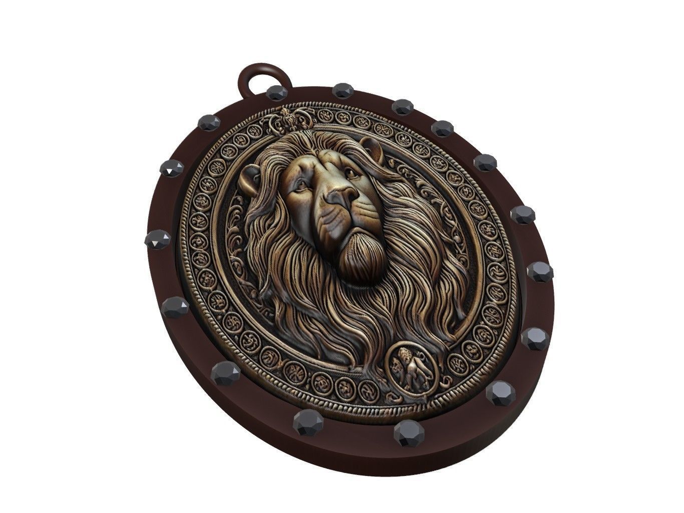 Lion Animal Pendant 3D print model_1