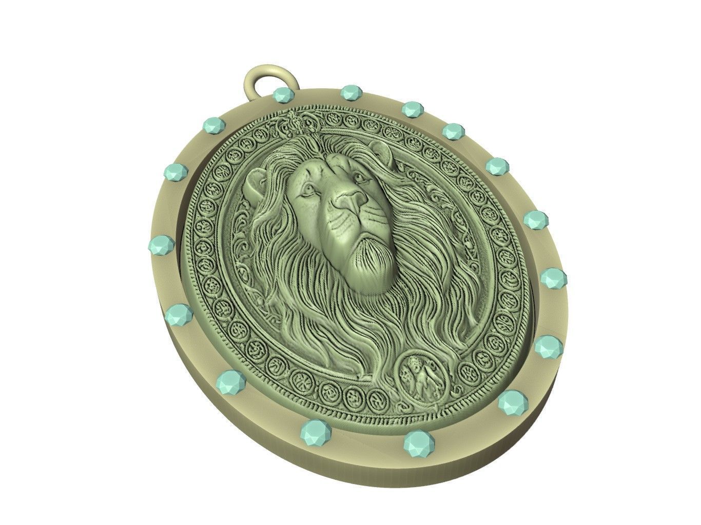 Lion Animal Pendant 3D print model_3