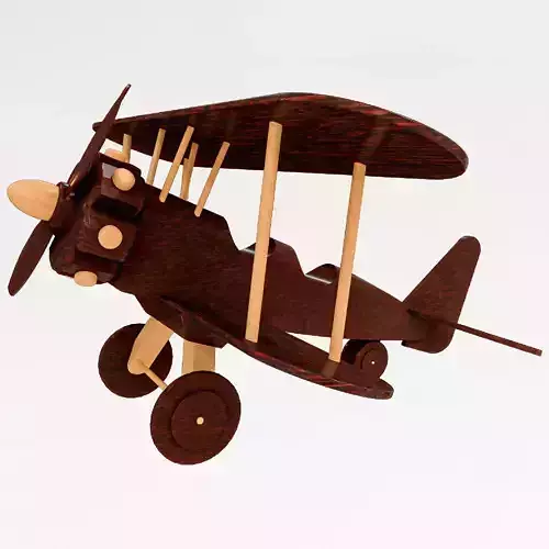 wooden toy plane 3D model