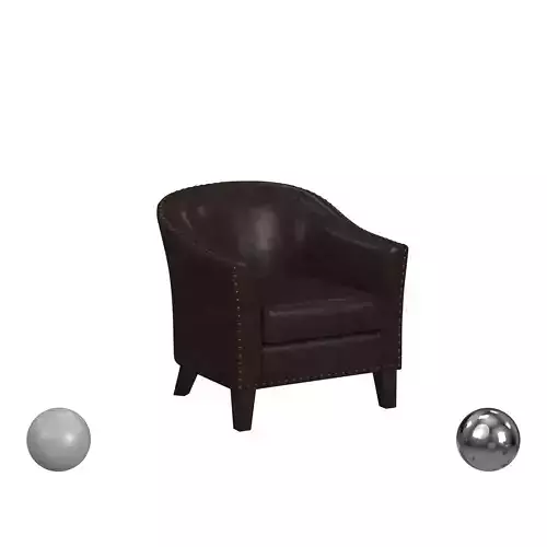 Pulaski Faux Leather Barrel Accent Chair 