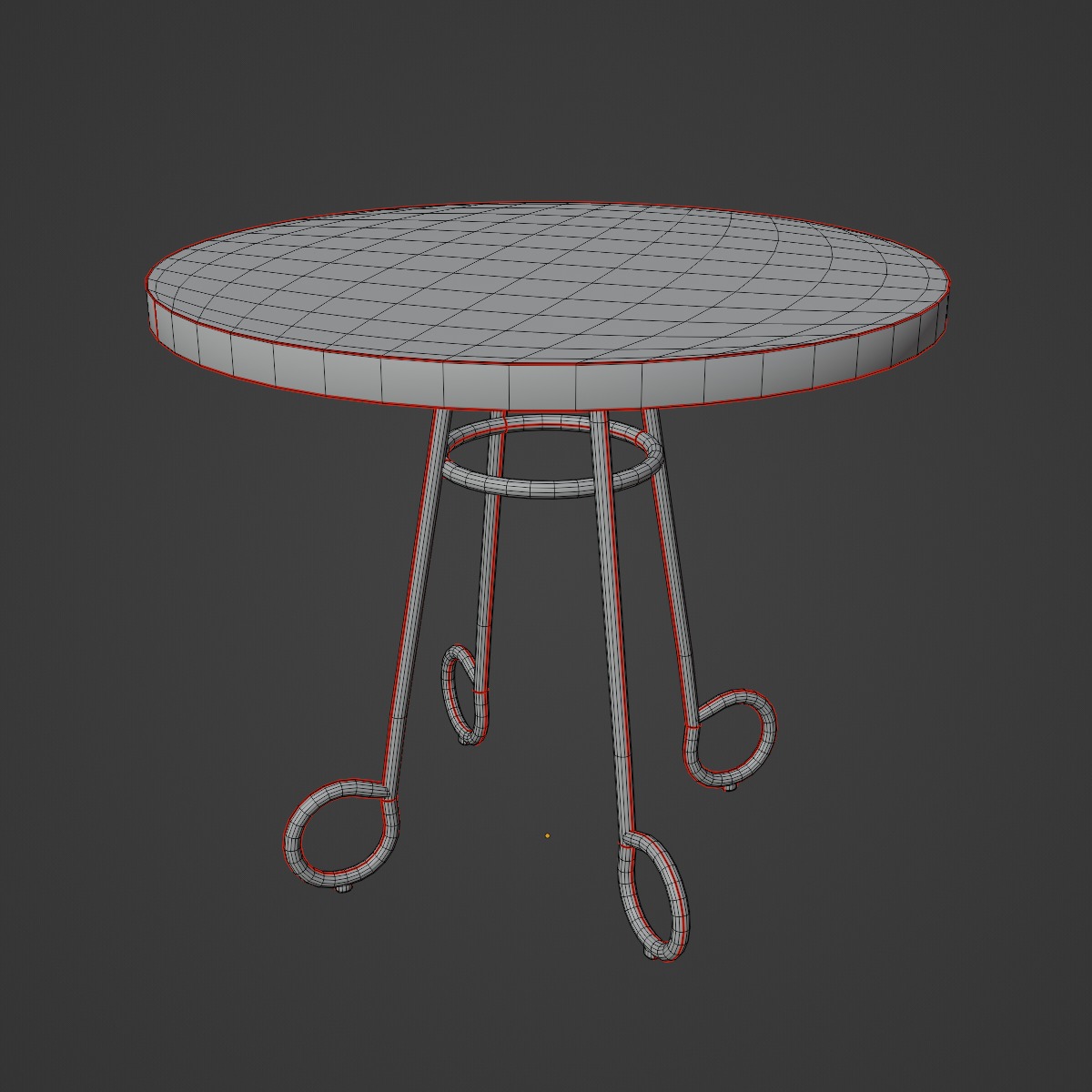 Circle Coffee Table 02 Low-poly 3D model_8