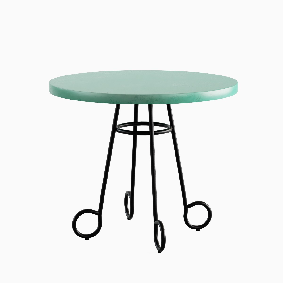 Circle Coffee Table 02 Low-poly 3D model_2