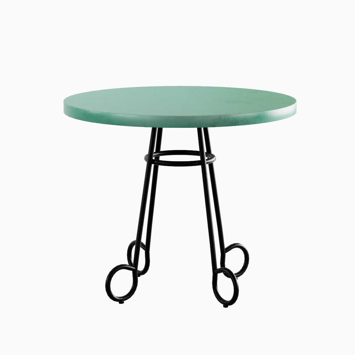 Circle Coffee Table 02 Low-poly 3D model_3