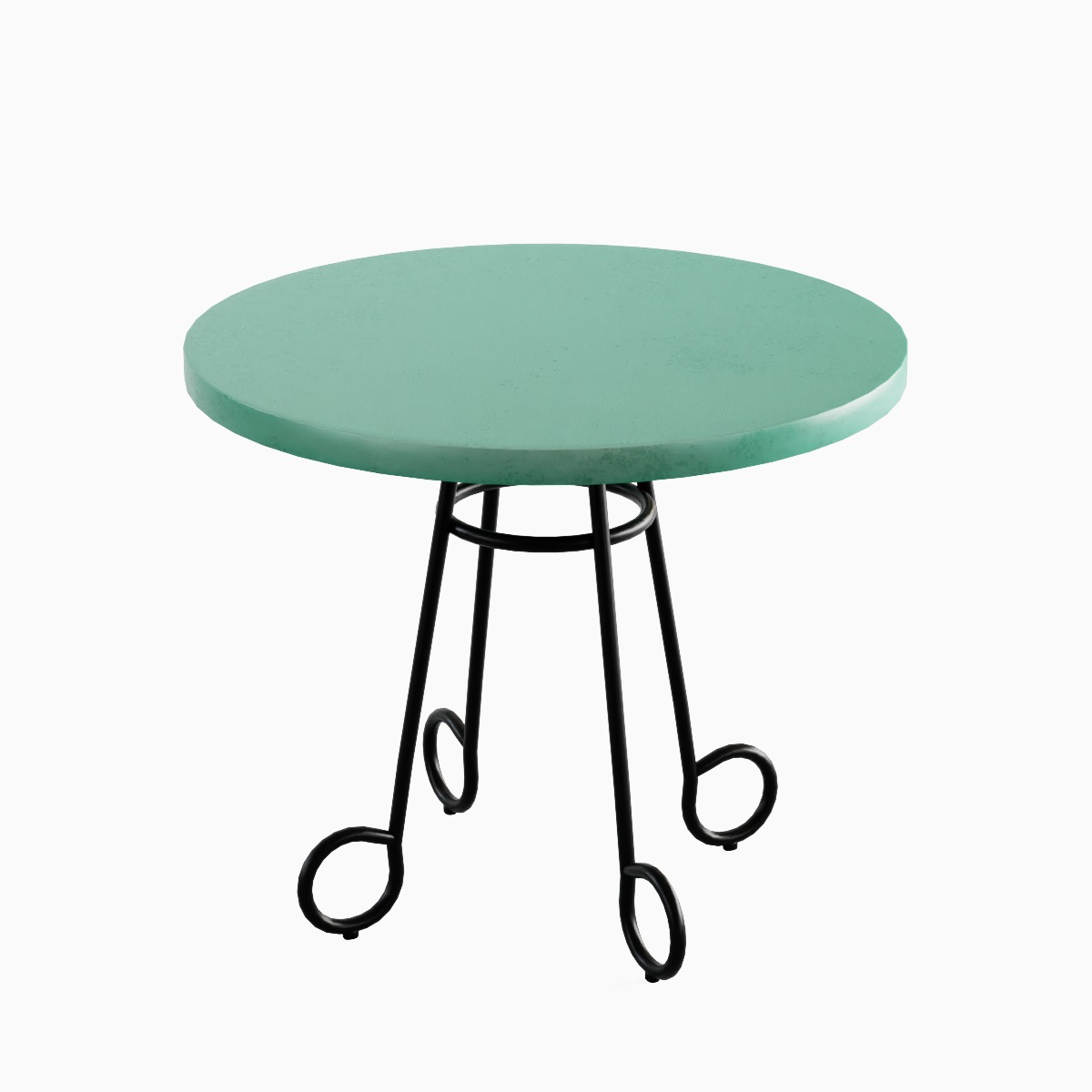 Circle Coffee Table 02 Low-poly 3D model_5