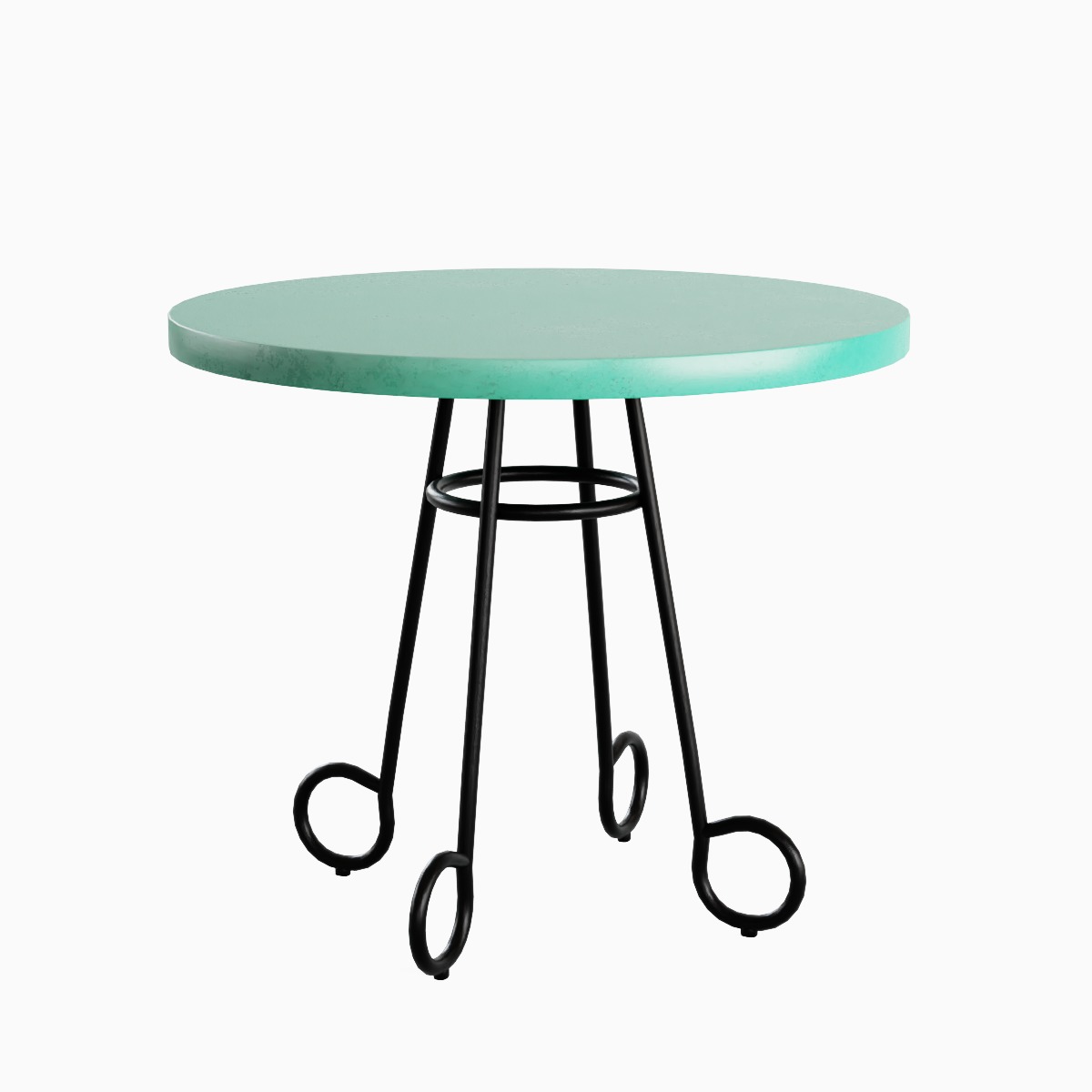 Circle Coffee Table 02 Low-poly 3D model_1